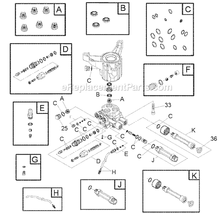 Page B Diagram and Parts List for 020301-2  Briggs and Stratton Pressure Washer